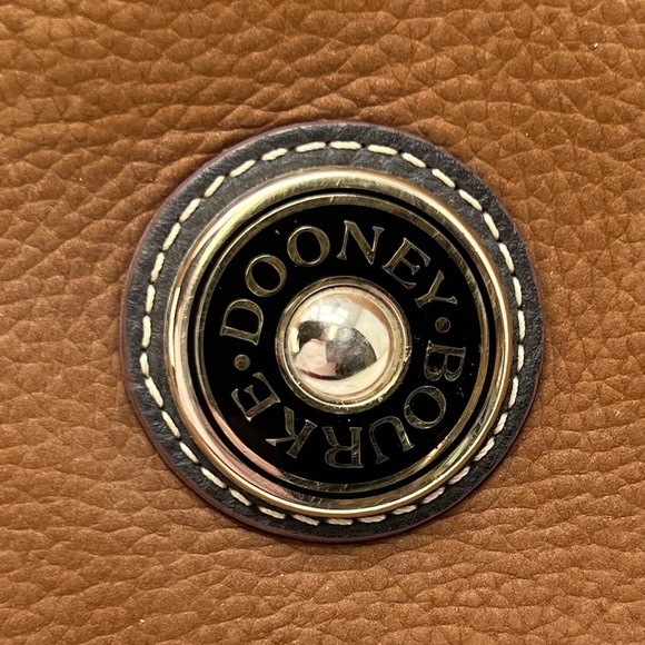 Vintage Dooney & Bourke Medium Domed Satchel Bag Brown Leather Nubuck Zip Top - Picture 15 of 16